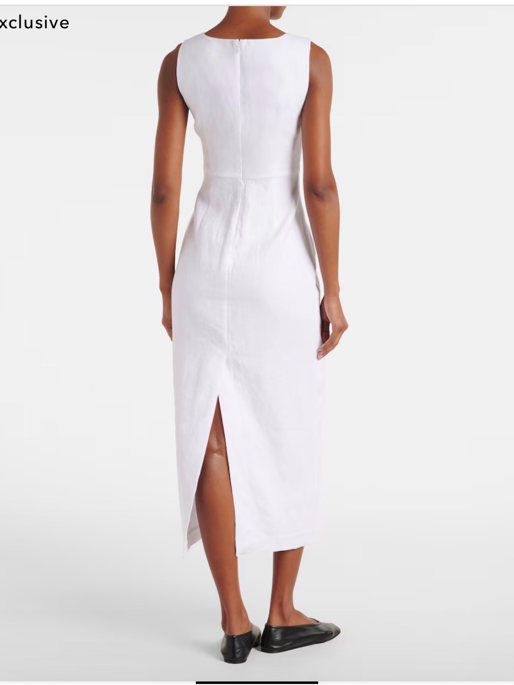 Posse Alice White Square-Neck Linen Midi Dress - Picture 3 of 5